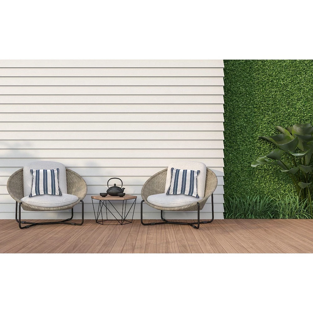 Boston Extérieur Cabana Stripe Étanche Coussin Bleu Marine 18 X 18 - Ensemble De 2