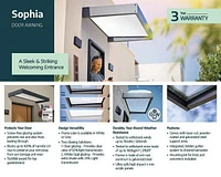 Canopia by Palram Sophia 3 ft. x 5 ft. Door Awning Kit - Grey Structure & White Opal Panels