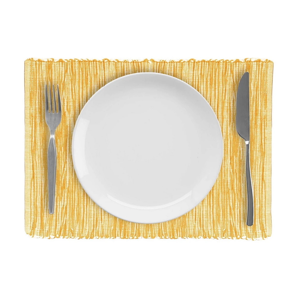 Set de 4 sets de table en coton Fabstyles Shadows lavables en machine, parfaits pour la cuisine, la salle à manger, le café, la terrasse et les tables d'extérieur