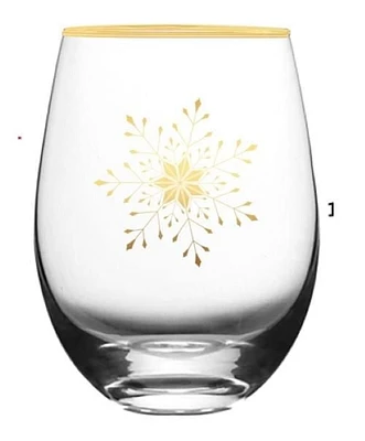Frosted Elegance Temps de vacances clair Cheers verre de vin, verre 100% Soda Lime, 18.26Oz, 1 pièce