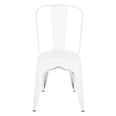 Tolix Roch dining chair in white, metal side chair