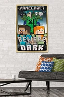 Minecraft - Beware Of The Dark Wall Poster with Magnetic Frame, 22.375" x 34"