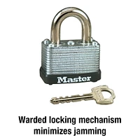 Cadenas en acier laminé à garnitures Master Lock de 1 1/2 po Paquet de 4; 8596Q