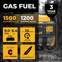Firman Power Equipment P01204 Générateur portatif à gaz 1500/1200W Rappel CO Alert
