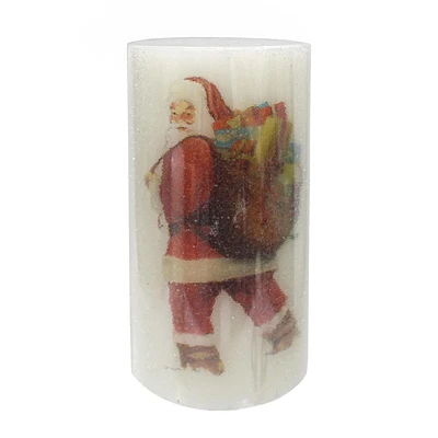 6" Bougie pilier avec père Noël