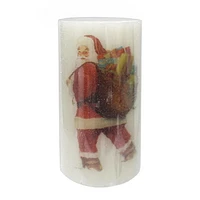 6" Bougie pilier avec père Noël