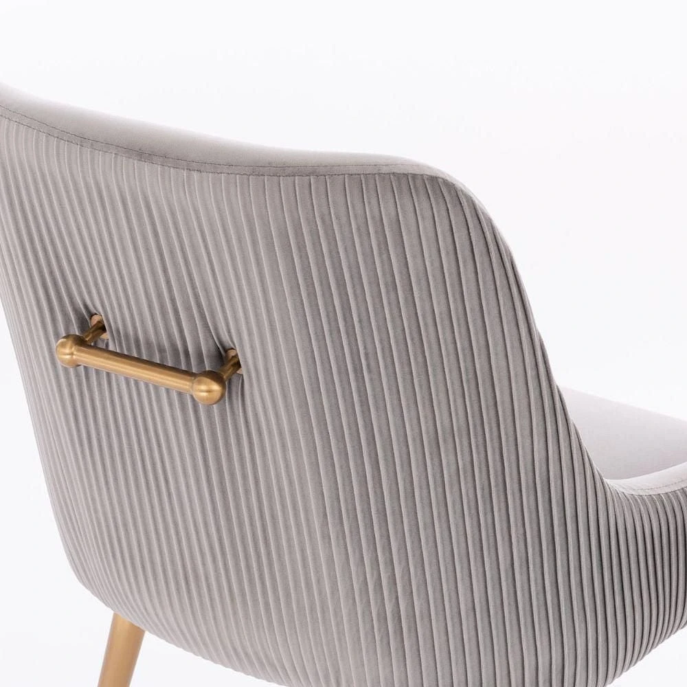 Henry III Dining Chair Set of 2 – Elegant Velvet Dining Accent Chairs with Comfortable Upholstery, Gold Legs, and Stylish Handle Detail on the Back, Perfect for Modern Dining Spaces