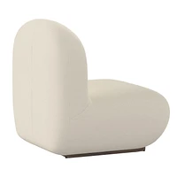 Contemporary Boucle Fabric Accent Chair - Ivory
