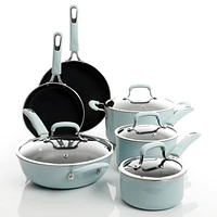 Kenmore Elite Andover 10-Piece Nonstick Cookware Set, Glacier Blue