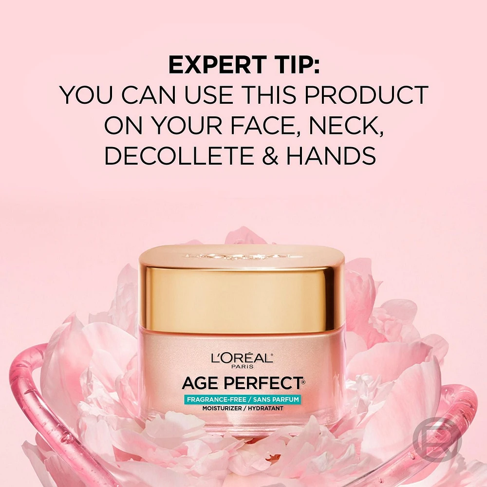 L'Oréal Paris Age Perfect Rosy Tone Hydratant sans parfum, avec LHA et extrait de pivoine impériale, 50 ml Rosy Tone Hydratant sans parfum, 50 ml