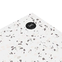 CosmoLiving by Cosmopolitan Astor Desk w/ Wireless Charger, White with Terrazzo Top