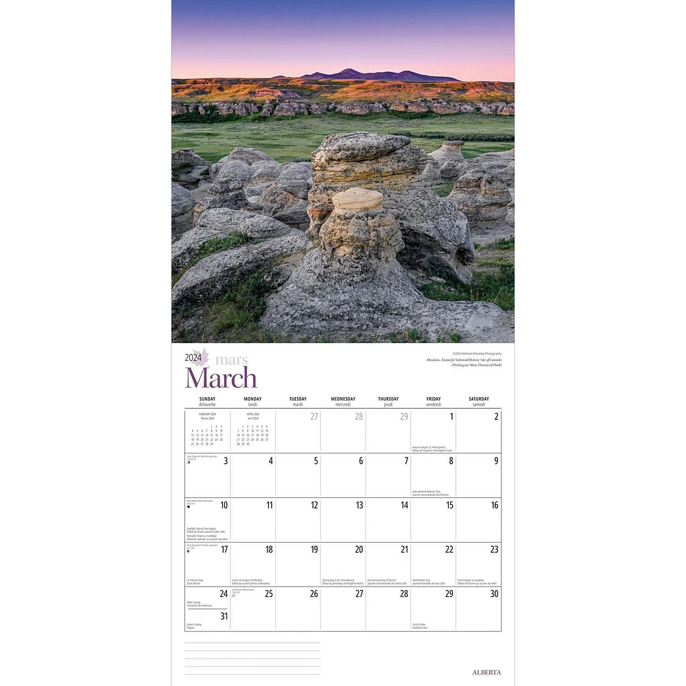 Wyman Publishing L'Alberta 2024 30.48x60.96 CM Mur Carré Calendrier, 9781525611322