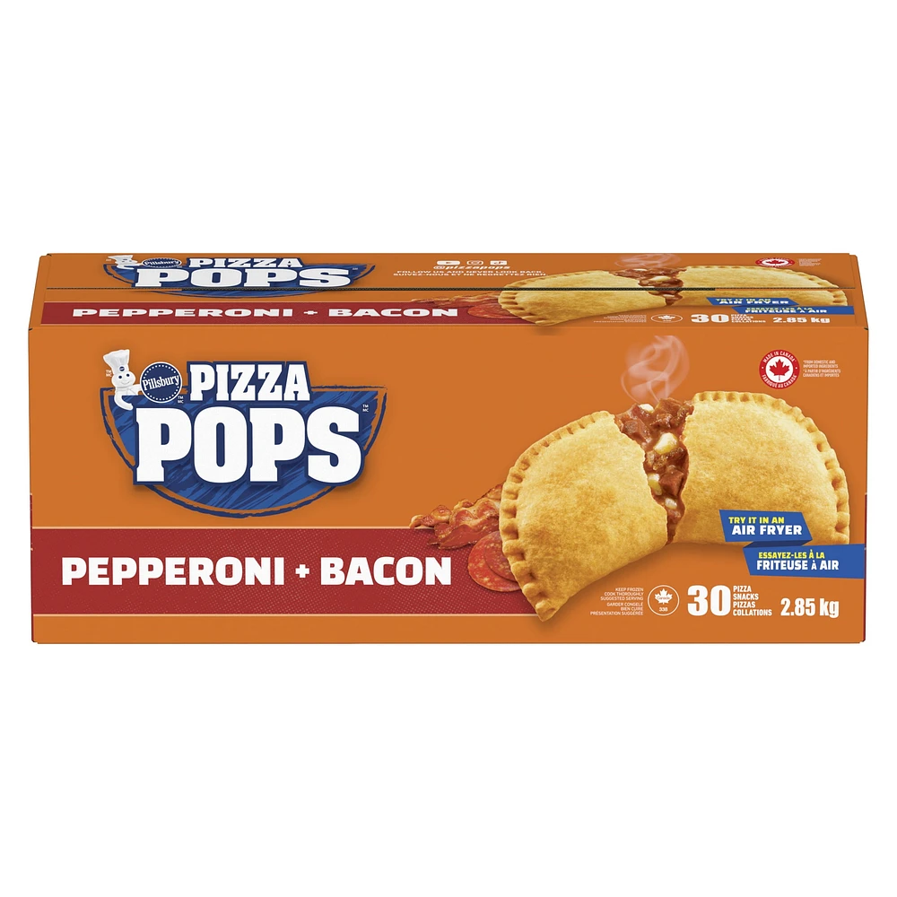 Pillsbury Pizza Pops Pepperoni + Bacon Pizza Snacks, 30 pizza snacks, 2.85 kg