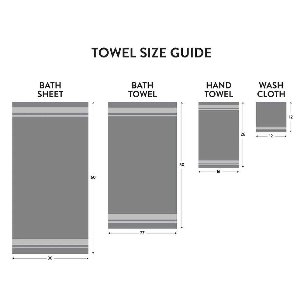 Serviette de Bain Performance de Mainstays Bande Grise
