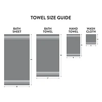 Serviette de Bain Performance de Mainstays Bande Grise