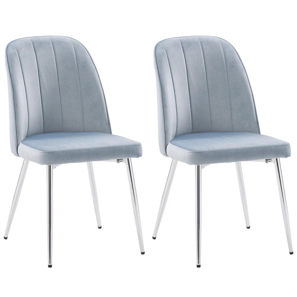 CorLiving Nash Velvet Channel Tufted Side Chair