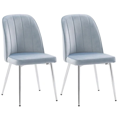 CorLiving Nash Velvet Channel Tufted Side Chair