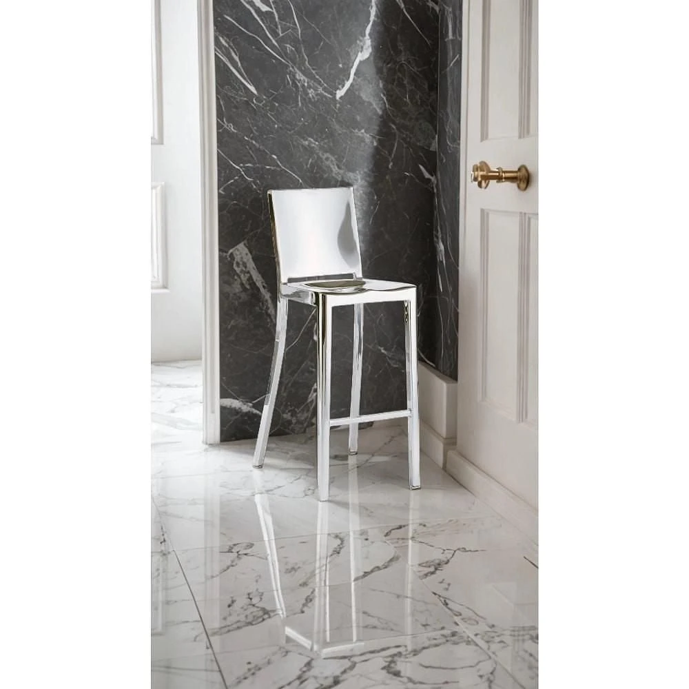 Tabouret de comptoir élégant Roxan en acier inoxydable LOT DE 2