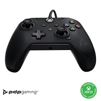 PDP Gaming Wired Controller: Raven Black - Xbox Series X|S, Xbox One, Xbox, Windows 10, 049-012-NA-BK