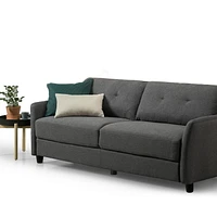 Zinus Ricardo 3-Seat Upholstered Sofa Couch with Tufted Cushions, Dark Grey