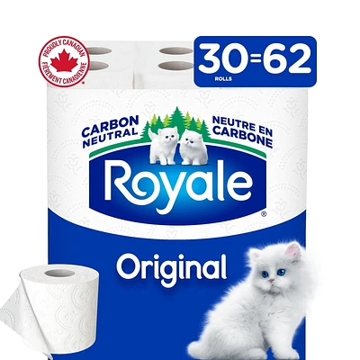 Royale Original Toilet Paper, 30 Equal 62 Bathroom tissue rolls, 2-Ply, 251 Sheets a Roll