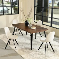 Ensembles de salle à manger Homy Casa - Table de 62.9 pouces et 4 chaises rembourrées pour salle à manger familiale Ensembles de 5 pièces pour 4-6 personnes