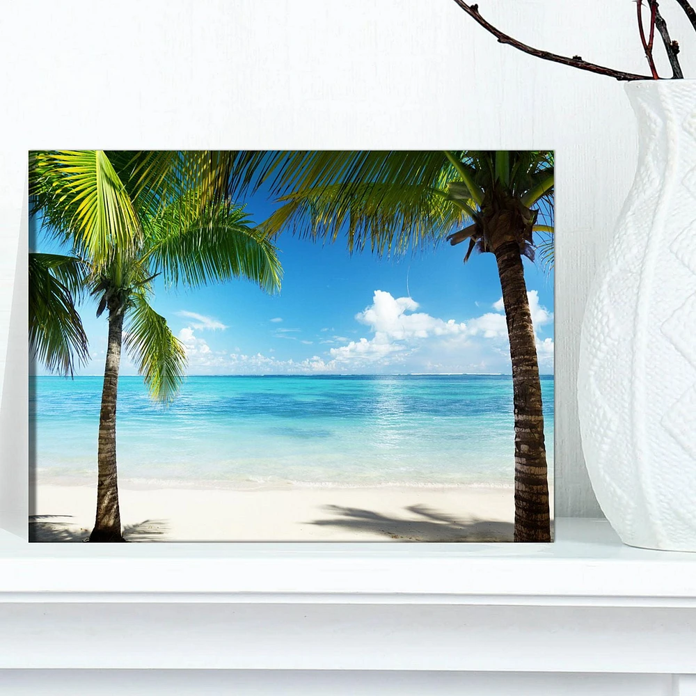 Designart Palmiers et mer Art mural sur toile