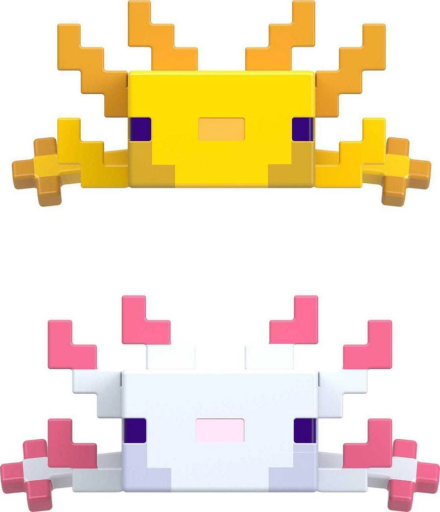 Minecraft Créer-Un-Bloc Or et Blanc Axolotls Figurines