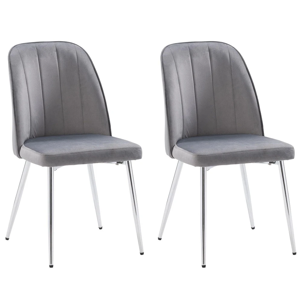Chaise d'appoint touffetée en velours Nash