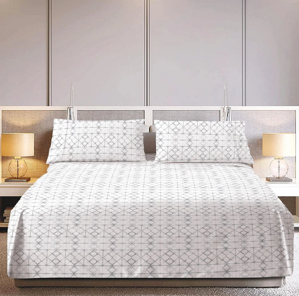 Fabstyles Tie-Die Sheet Set Grey Queen