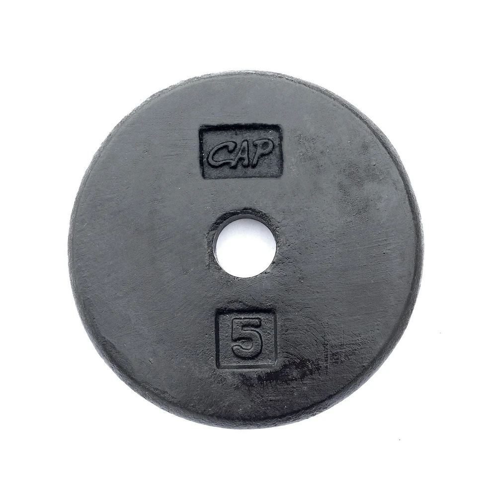 Disques en fonte CAP Barbell de 1 pouce, noir, simple, 1.25