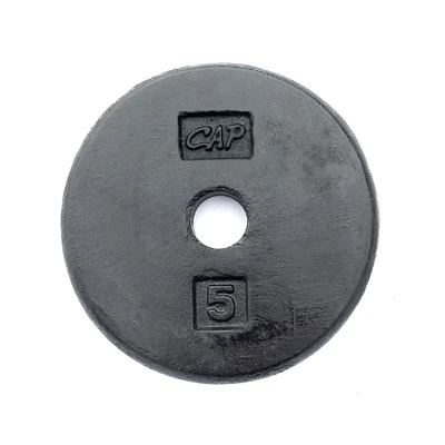 CAP Barbell 1-Inch Cast Iron Weight Plate, Black, Single, 1.25