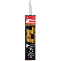 Adhésif de construction PL Premium de LePage 3 fois plus forte 295 ml, 3 fois plus forte que les adhésifs de construction traditionnelle à base de solvants