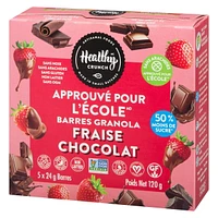 Barre granola Healthy Crunch Chocolat fraise School approuvée® (sans allergènes, sans gluten, végétalien, sans produits laitiers, sans noix, sans arachides) Barres granola au chocolat et aux fraises (120 g)