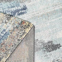 Tapis tissé Cranfield rouge foncé et bleu pâle