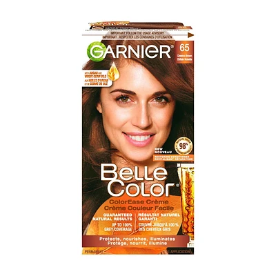Garnier Belle Color Coloration Permanente, 560 Rouge Acajou, Couverture du Gris à 100%, Enrichi à l'Huile d'Argan - 1 Application Résultats naturels