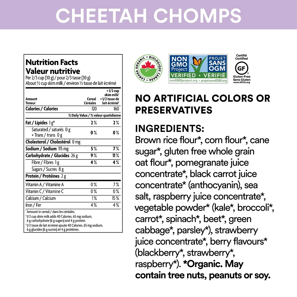 Nature's Path Envirokidz Berry Blast Cheetah Chomps Organic Cereal, Cereal - 300g