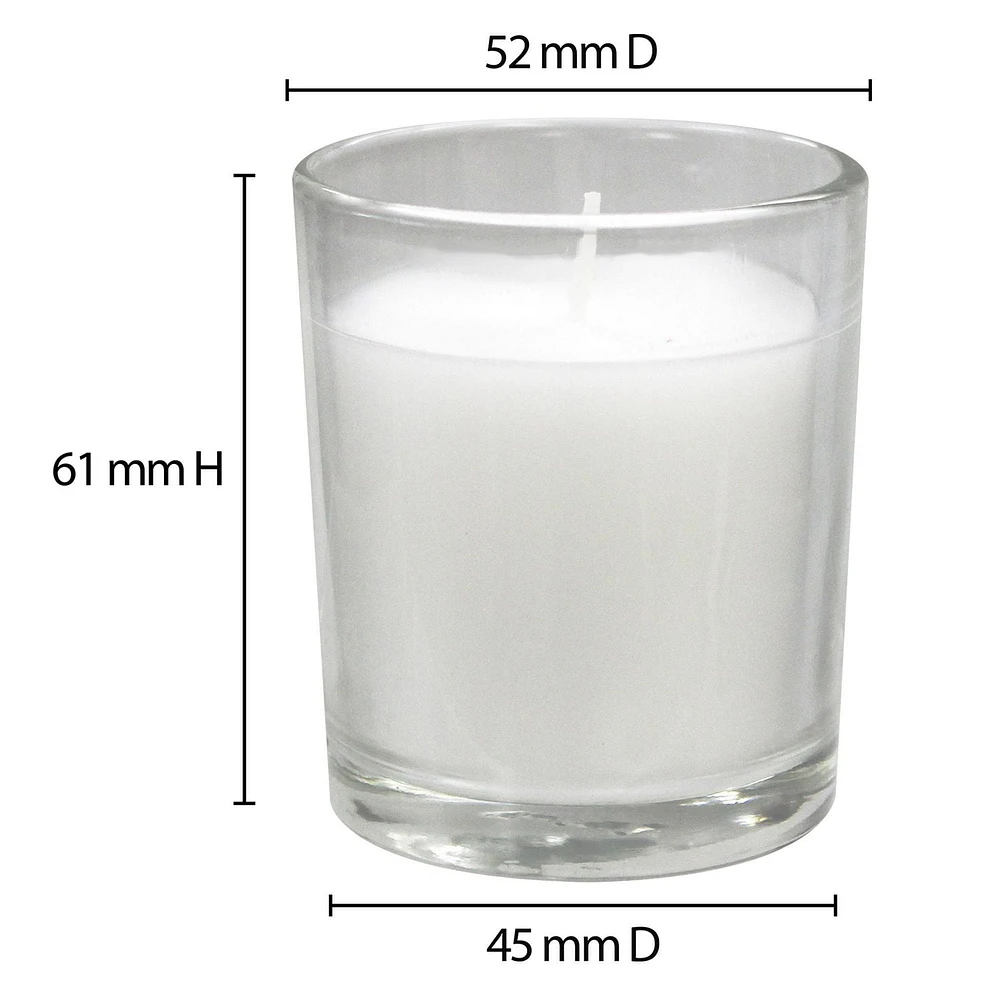 Mainstays Unscented Glass Filled Votives Candles, Pack of 12
