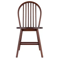 Windsor 2pc Chair Set Walnut Finish