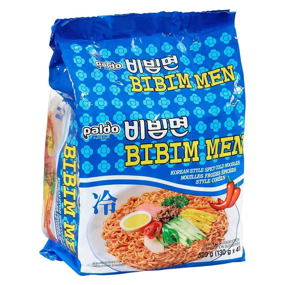 Paldo Bibim men (spicy cold noodles), 130g x 4