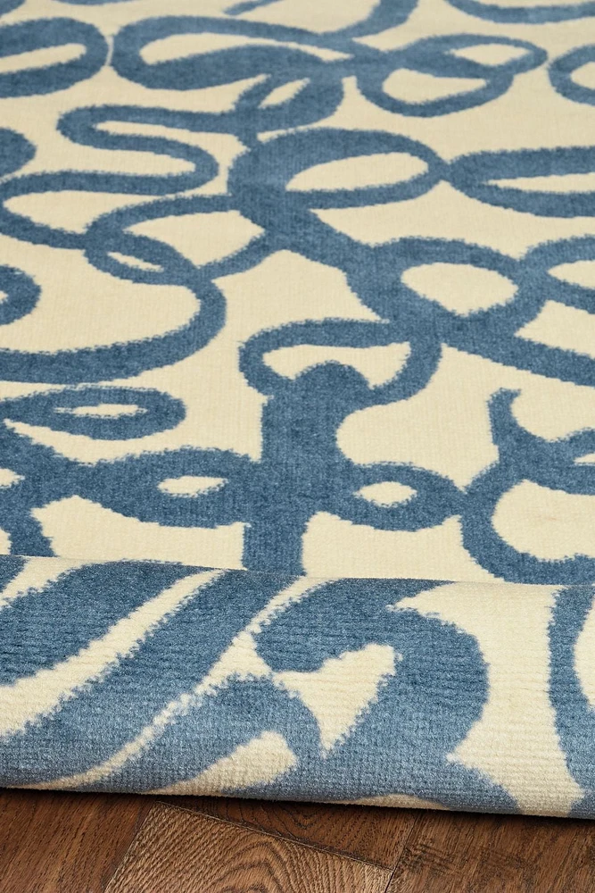 Capri Sasha Cream & Blue 6' 5" x 9' 3" Area Rug