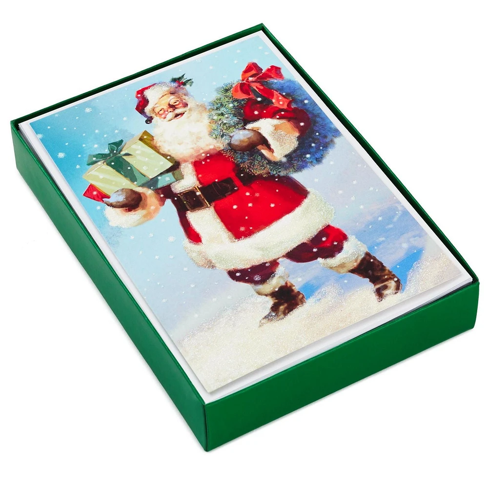 Boîte de 18 cartes de Noël Connections de Hallmark (Père Noël classique et cadeaux)
