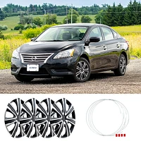 Alpena 16" Axel Wheel Covers, Silver & Black, set of 4