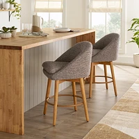 Better Homes & Gardens Mira Counter Stool 2 Pack, Truffelbrún en Ljocht Honey