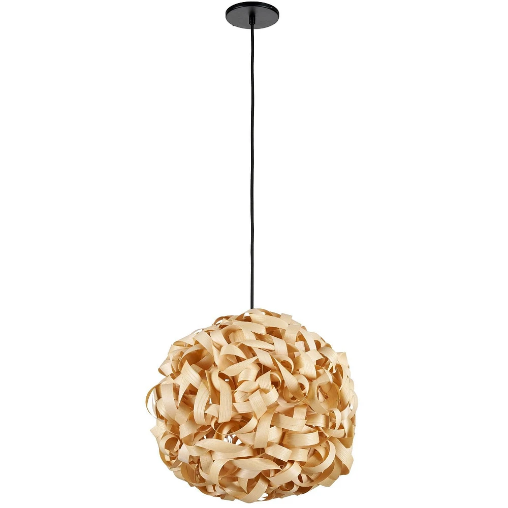Luminaire suspendu en bambou à 1 lumière Bailey, petit, naturel