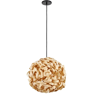 Luminaire suspendu en bambou à 1 lumière Bailey, petit, naturel