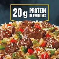 Steak De Bœuf Teriyaki Sucré Et Salé Sur Riz Surgelé, Boîte Steak De Bœuf Teriyaki Sucré Et Salé Sur Riz Surgelé, Boîte
