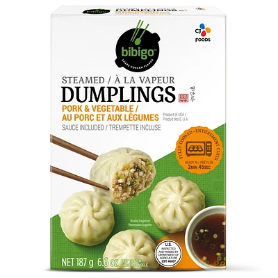 Bibigo Dumpings cuits à la vapeur, porc et légumes, 6,6 oz