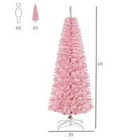 HOMCOM Arbre de Noël artificiel de 1,8 m avec ouverture automatique pour fête à la maison, rose