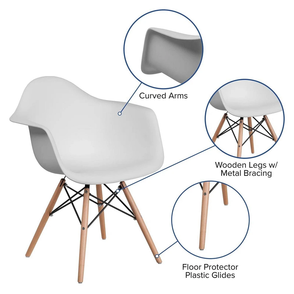 Chaises baquets en plastique blanc de la collection Heavenly, lot de 2